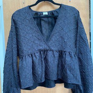 Aritzia Wilfred Peplum Blouse Size S - Black